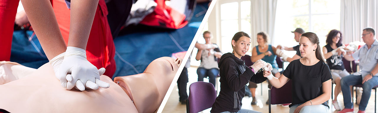 Reanimation und Verbände anlegen wird geübt